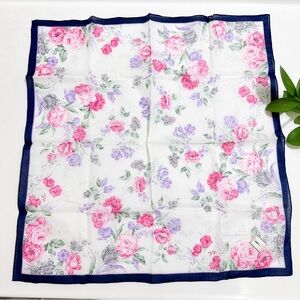 YSL Yves Saint Laurent Floral Handkerchief Scarf